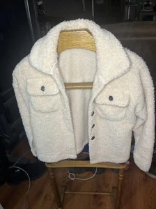 sincerely jules sweater white With 4 Button Up 2 Pockets Size 10 - Picture 1 of 7
