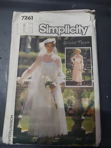 VTG 1985 Simplicity 7261 Misses Wedding Bridesmaid Victorian Dress size 6 NEW - Picture 1 of 2