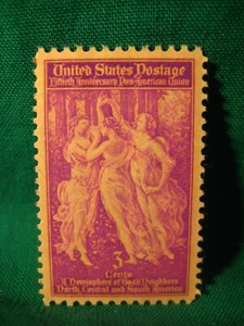3c Pan American Union-3 Graces-MNH Single-Scott #895-Issued 1940 - Picture 1 of 1