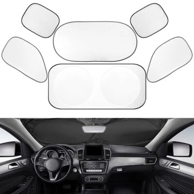 6x Foldable Car Windshield Windscreen Sun Shade Reflective Block Cover Visor - Image 1 of 3