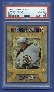 2007 DAVID KREJCI ROOKIE PSA 10 GEM MT SILVER O-PEE-CHEE BOSTON BRUINS #511 RZC - Picture 1 of 3