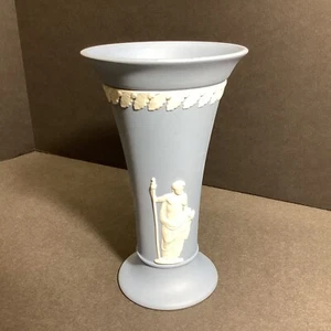 Vintage Wedgwood England Jasperware creme auf blau 5,75" Vase - Bild 1 von 8