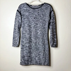 Athleta Retreat Sweater Dress Sz Medium Black Marl L/S Knit Mini Athleisure - Picture 1 of 9
