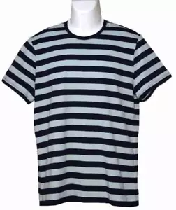 Tu Nautical Stripe T-shirt Navy Blue Green Men's Size Slim Medium - Picture 1 of 2
