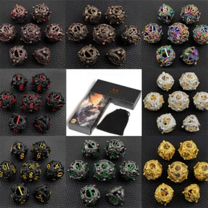 Poly Würfel Set - Drache (Farbe auswählen) / Hohl RPG DND DM Dungeons and Dragons - Bild 1 von 12