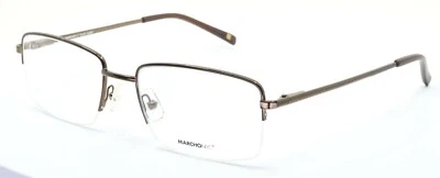 Marcos de gafas MARCHON NYC SEAGRAM 210 marrón rectangulares de media montura 53-18-140 Foto 1 de 4