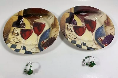 Сырные тарелки винное блюдце закуска сидр дом и 2 маркера винных бокалов - Изображение 1 из 4