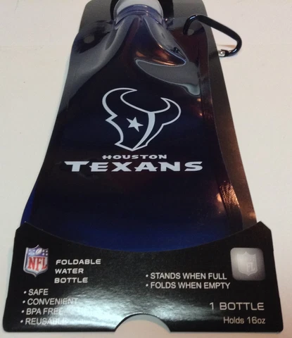 NFL Houston Texans Foldable Water Bottle 16 oz NWT Cover