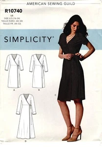 Vestido envolvente Simplicity R10740 patrón de costura sin cortar talla 16-24 - Imagen 1 de 2