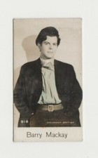 Barry Mackay vintage 1930s De Beukelaer Film Stars SMALL Trading Card #818