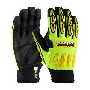 MAXIMUM SAFETY PIP 120-4000 MAD MAX RIGGERS HI VIZ WORK GLOVES Large - Picture 1 of 1