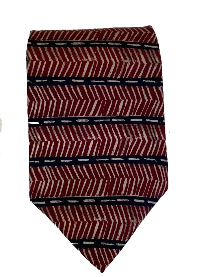Albert Nipon Men's Silk Striped Tie Red - Image 1 of 1