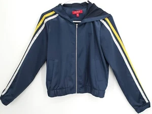 Guess Hooded Womens Jacket Small Elastic Waist Full Zip Front Pocket Embroidered - Picture 1 of 14