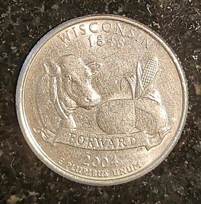 2004 P Wisconsin State Quarter, no extra leaf error - Image 1 of 2