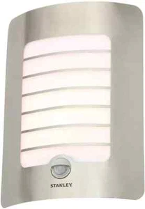Stanley Outdoor Wall Light Chrome IP44 PIR Sensor Security Light - Picture 1 of 4