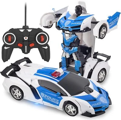 Spielzeug Transformer Auto Rennauto Roboter mit Fernbedienung Motor Wagen DE - Bild 1 von 4