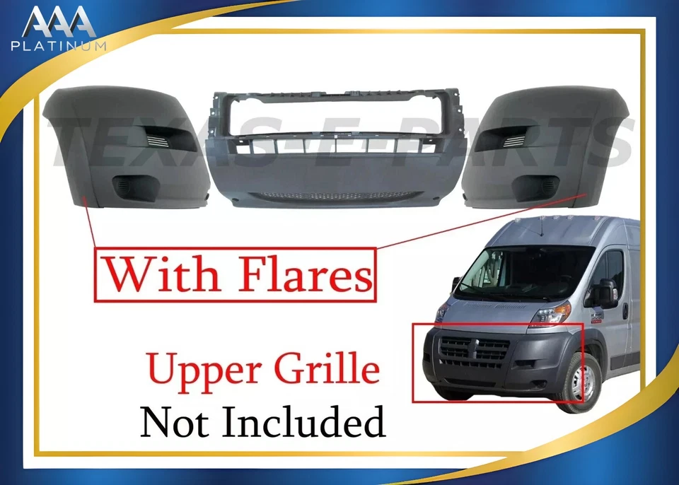 For 2014-2018 Ram ProMaster 1500-3500 Front Bumper Cover W Flares Local Pickup - Imagem 1 de 4