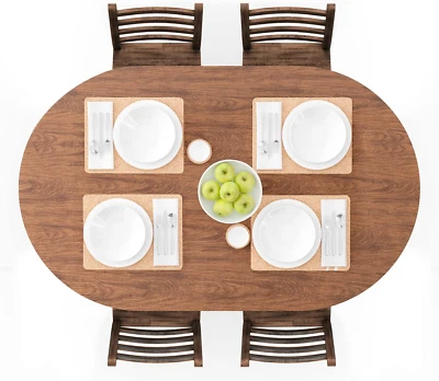 UMINEUX Oval Fitted Vinyl Tablecloth with Elastic Edged & Flannel Backing, Water - Image 1 of 4