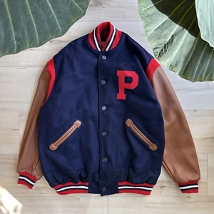 CHAQUETA AUTÉNTICA EBBETS FIELD FRANNELS LETTERMAN PORTLAND BEAVERS 1947 3XL - Imagen 1 de 16