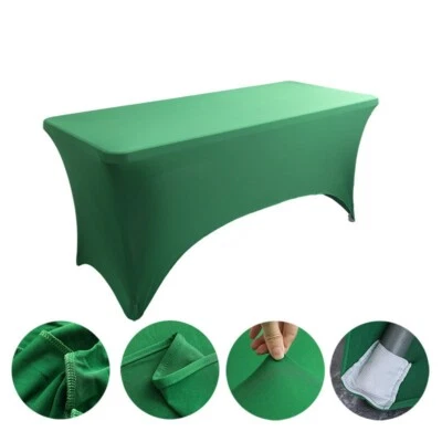Rectangular Spandex Stretch Tight Fit Table Cover Tablecloth for Wedding Party - Image 1 of 4