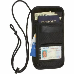 Travel Passport Security Neck Lanyard Wallet, Transparent Window ID Card Holder - Picture 1 of 2