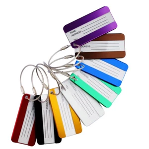Etiquetas de equipaje de viaje para equipaje y bolsos maleta segura etiquetas de aluminio - Imagen 1 de 12