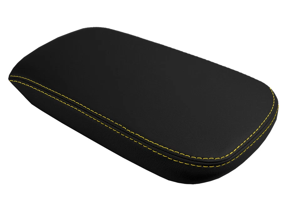 Se adapta a Chrysler 200 2011-2014 PVC cuero consola tapa reposabrazos cubierta puntada amarilla Foto 1 de 4