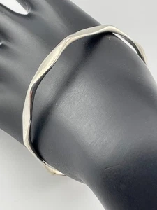 925 STERLING SILVERHAMMERED GEOMETRIC 9 SIDED BANGLE BRACELET 7.75" 16.1G 1306 - Picture 1 of 4