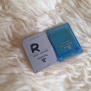 2 Set Of Genuine Blue Grey Magic Gate PS2 Memory Card PlayStation 2 8MB Sony - Picture 1 of 12