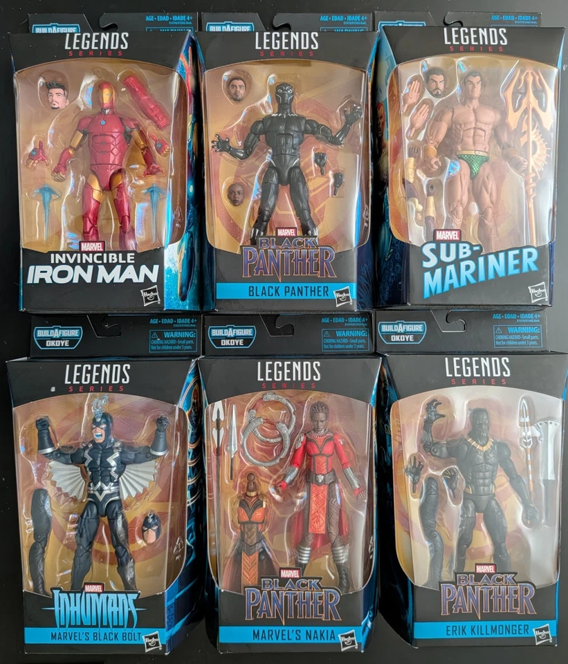 Marvel Legends BLACK PANTHER OKOYE BAF Wave Complete Set of 6 Figures NEW SEALED - Image 1 of 4