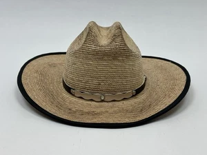 NEU Anthropologie Distressed gewebter Rancher Cowboyhut mit Lederband Einheitsgröße - Bild 1 von 8