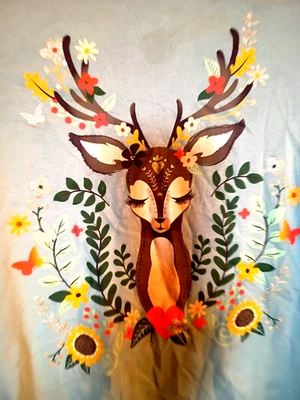 CAMISETA DE CIERVO FESTIVA FLOR DE NAVIDAD LUGAR PARA NIÑOS 7/8 NIÑOS NIÑO CAMISETA Foto 1 de 4