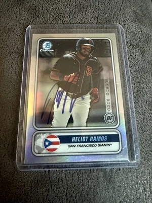 Heliot Ramos 2020 Bowman Chrome Spanning the Globe Puerto Rico  Giants autograph - Image 1 of 2