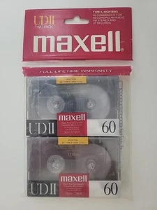 2 MAXELL UDS-II CD 60 MIN HIGH BIAS Audio Cassette Tapes NEW Sealed - Picture 1 of 2
