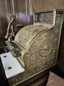 Antique 1913 VINTAGE Brass  Ornate NATIONAL CASH REGISTER MODEL 313 Original - Picture 1 of 4