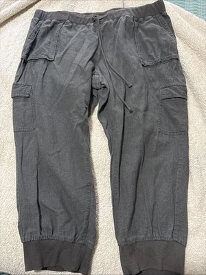 Pantalones Caslon Lino Rayón Cargo XL Verde Oliva Recortados o Pequeños Buen Estado Foto 1 de 4