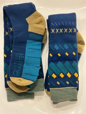 Calcetines de esquí Outdoor Master, 2 pares, nuevos, azules, L Foto 1 de 4