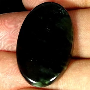 25,60 kt 100 % natürlicher grüner Seraphinit ovaler Cabochon Edelstein 20 x 31 x 5 mm - Bild 1 von 4