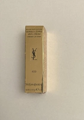 Yves Saint Laurent Rougr Pur Couture Vinilo Crema Mancha de Labios #409 Borgoña Vibraciones Foto 1 de 4