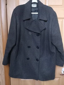 Abrigo MDP Mario De Pinto Mujer Talla 2xl Lana Gris Guisante EE. UU. - Imagen 1 de 9
