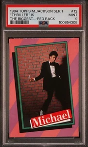 1984 TOPPS MICHAEL JACKSON THRILLER È IL PIÙ GRANDE... #12 CARD PSA 9 MINT POP 1 - Foto 1 di 4