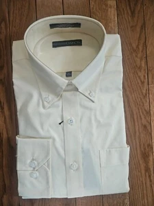 SIZE 15 32/33 DAMON Yellow Long Sleeve Dress Shirt Lot #528 - Picture 1 of 3