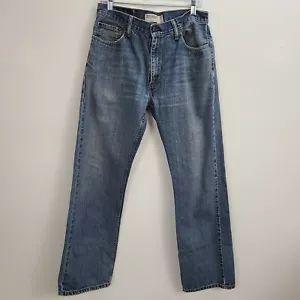 Pantalones de mezclilla para hombre Levis 505 33x32 azules rectos descoloridos ligeramente angustiados usados - Imagen 1 de 12
