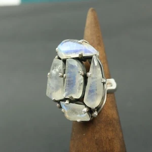 Vintage Sterling Silber Moonston massiver Statement Ring 925 Gr. L 1/2 20,29 g - Bild 1 von 8