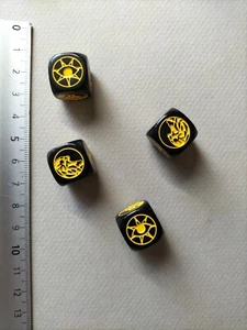 4 x YELLOW DICES /DAWN OF MADNESS G506 - Picture 1 of 1