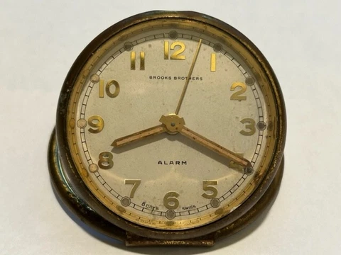 Brooks Brothers Alarm 8 Days Swiss Traveling Clock for Repair Parts.-E118 Cover
