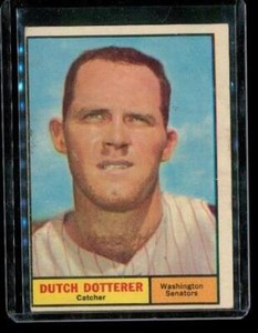 Vintage 1961 TOPPS Baseball Trading Card #332 DUTCH DOTTERER Washington Senators
