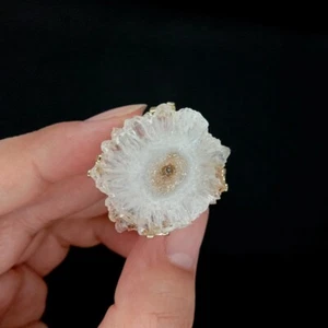 Naturstein Achate Quarz Druzy Rohgold Elektroplatte Geode Ringe veränderbar - Bild 1 von 6