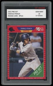 OSWALDO PERAZA 2021 PRO SET (LEAF) 1ST GRADED 10 ROOKIE CARD RC #PS15 YANKEES