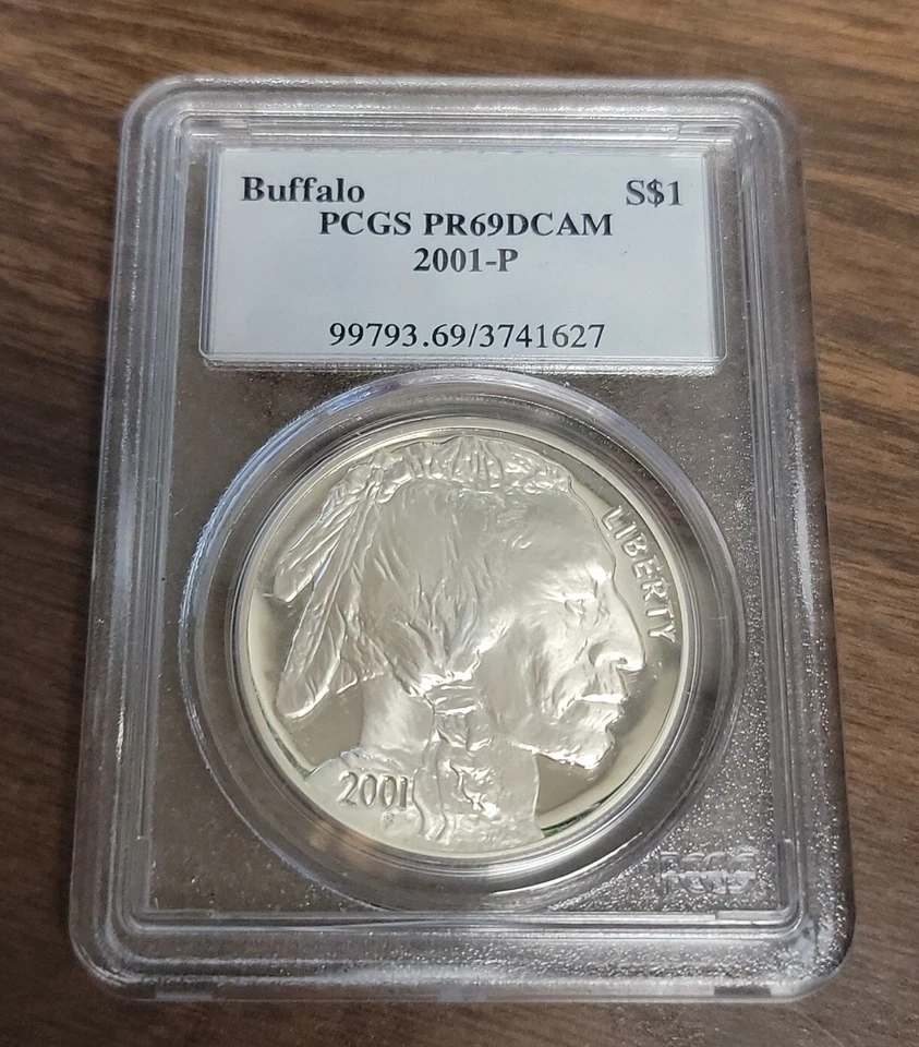 2001 P American Buffalo Commemorative Proof Silver Dollar - PCGS PR69 DCAM  - Image 1 of 4